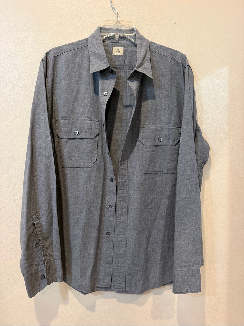 J. Crew Men's Grey Button-Front Work Shirt